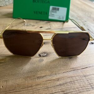 Bottega Veneta Aviator BV1012S Metallic Gold